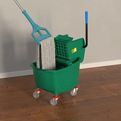 26 Qt. Green Mop Bucket and Side Press Wringer Combo - color: Green, size: 26 Qt.
