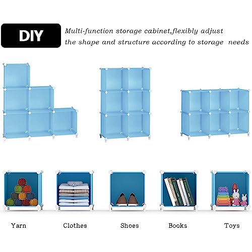 AWTATOS Cube Storage Organizer, Closet Organizers, 6 Cube Shelf, Blue - color: Blue
