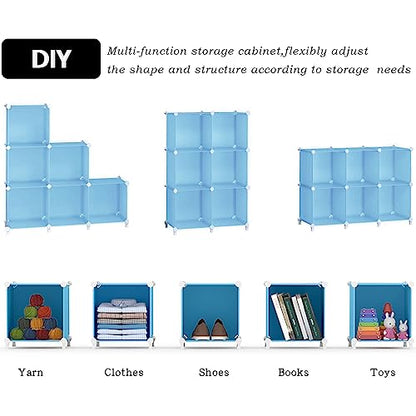 AWTATOS Cube Storage Organizer, Closet Organizers, 6 Cube Shelf, Blue - color: Blue