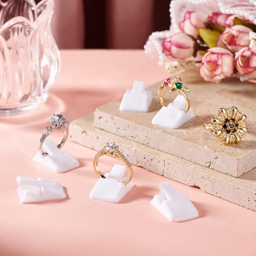 PH PandaHall 36pcs Plastic Ring Holder Small Ring Display Clip Ring Clips Single Ring Display Holder Ring Display Stands Organizer Rings Jewelry Display for Home Ring Trade Show, White - color: White