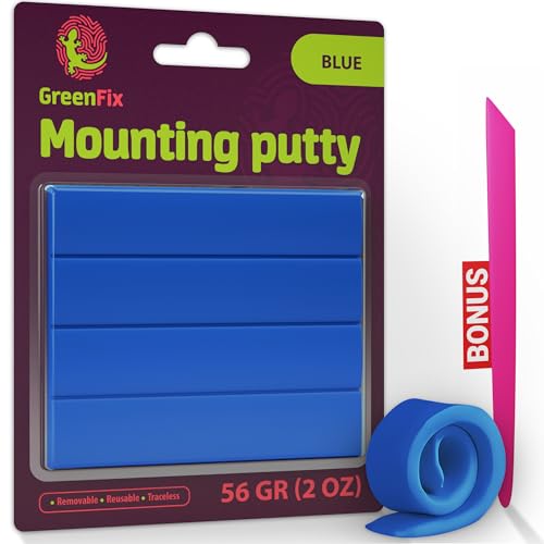 GreenFix Mounting Putty 2oz, Blue, Removable & Reusable, Non Marking - color: Blue