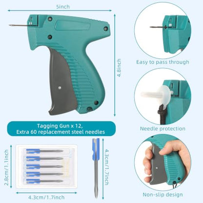 Honoson 2 Ppcs Tagging Gun for Clothing with Steel Needles