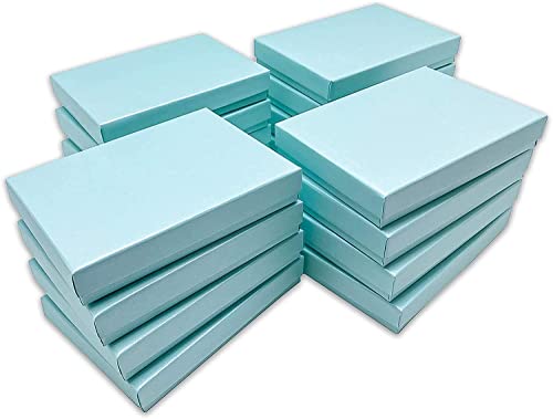 TheDisplayGuys 25 Cardboard Gift Jewelry Boxes w/Paddings #53-5.4x3.9x1 - color: Turquoise