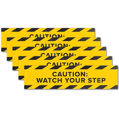 5pk Anti Slip Watch Your Step Floor Decals Caution Wet Floor Sign