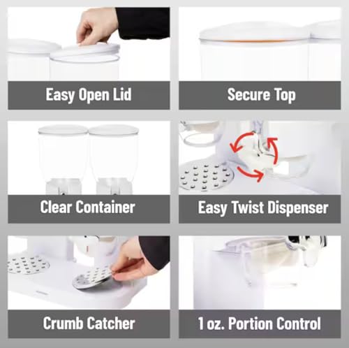 Double Cereal Dispenser, White YQ35687