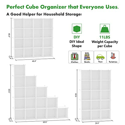 C&AHOME 16 Cube Storage Organizer Cube Shelves Units Storage Cubes, Milky - color: Milky