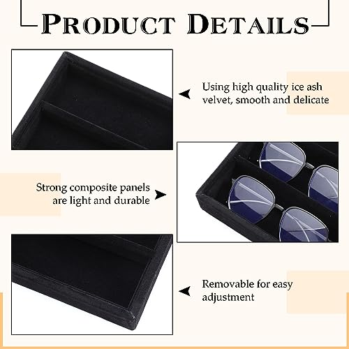 Batiyeer 2pcs Sunglasses Organizer Storage Tray Black 2 Pcs