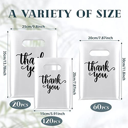 Eersida 200 Pcs Thank You Bags for Small Business, White - color: White