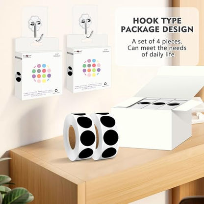 Color-Coded Dot Sticker 1" Permanent Adhesive Round Labels Black 4 Rolls - color: Black, size: 4 Rolls-4000PCS