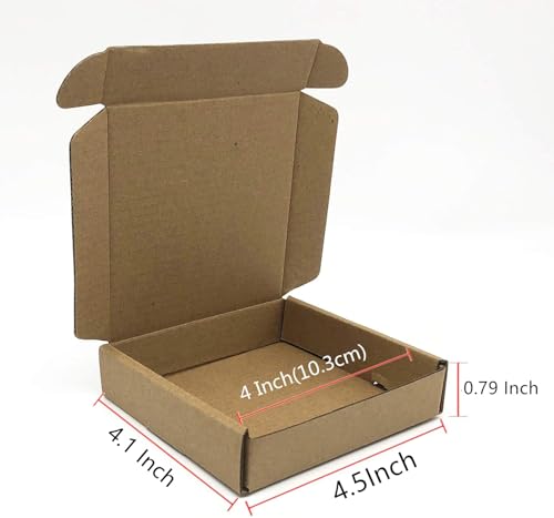 Small Shipping Boxes 4.5 x 4.1 x 0.79 Inches Cardboard Packaging Box 50Pack - size: 4.5x4.1x0.79 Inch/50pcs