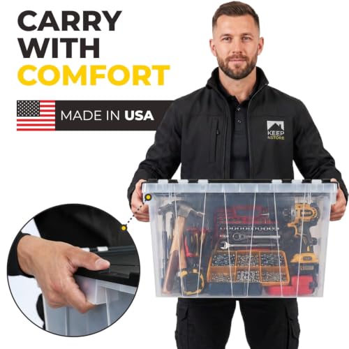 12 Gallon Heavy Duty Plastic Storage Tote with Flip Lid 21.5"×15.25"× 12.5" - style: Pack of 6