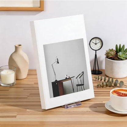 12 Pack Acrylic Book Stand, Adjustable Clear Display Easel for Magazine Comic Book CD Album Artwork Postcard Brochure, Home Office Desktop Organizer(4.2 x 4.3 x 2.35 Inch)