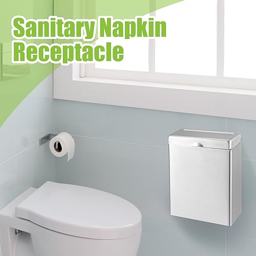 Tioncy 2 Pcs Sanitary Napkin Receptacle Wall Mounted,Natural Color - color: Natural Color