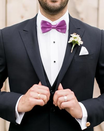 AWAYTR Bow Ties for Men - Pre-Tied Adjustable Tuxedo Style for Wedding - color: Light Purple