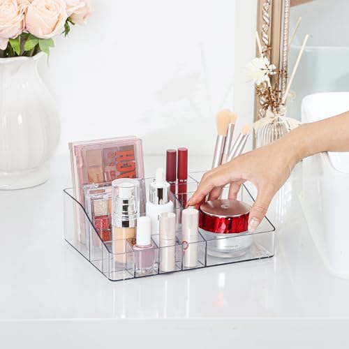 Vtopmart Clear Plastic Devided Makeup Organizer Tray - style: 1 Tier