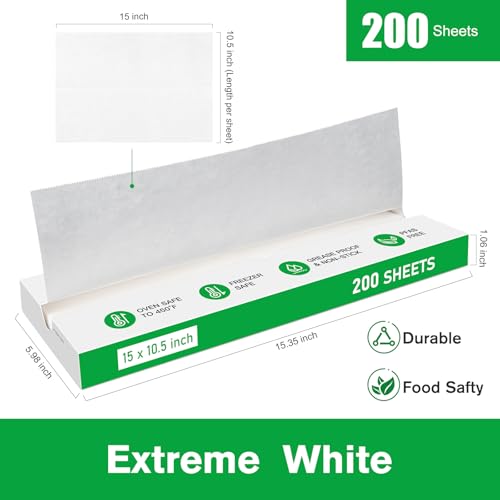 EcoDispose Precut POP UP Deli Paper Sheet, 200 Pack, 15" x 10.5", White - color: White, size: 15“x10.5”
