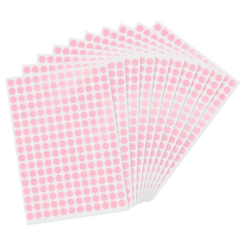 2040 Pcs Dot Stickers 0.4" Color Coding Labels, Pink - color: Pink