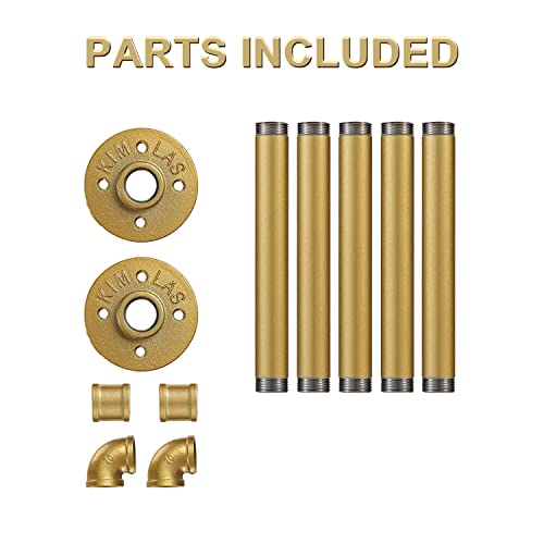 Industrial Pipe Gold Clothing Rack, 30 Inch Wall Mounted Golden Clothes Rack, Industrial Pipe Clothes Hanger Rack, Iron Golden Pipe Clothes Hanging Bar, Heavy Duty Metal Rod for Retail Display Laundry - color: Gold