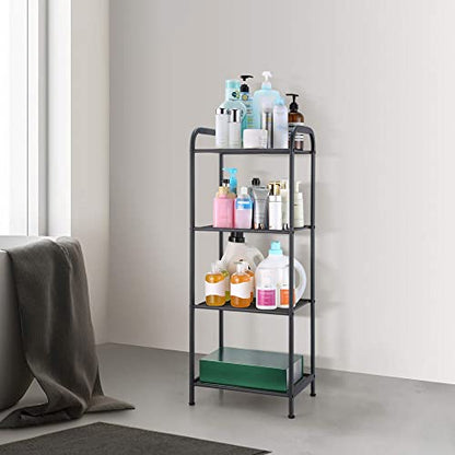 MAX Houser 4 Tier Standing Shelf Units Storage Rack, Charcoal Gray - color: Grey, size: 4-Tier