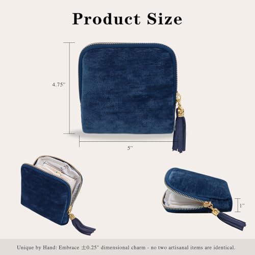 Stratalife Small Travel Jewelry Case, Velvet Storgae Pouch - color: Royal Blue