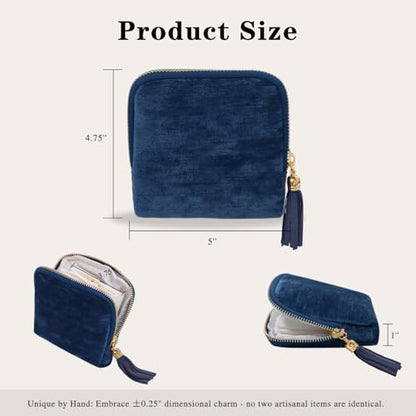 Stratalife Small Travel Jewelry Case, Velvet Storgae Pouch - color: Royal Blue
