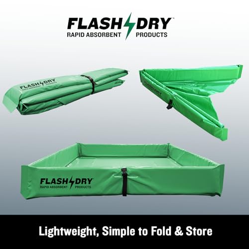 FLASHDRY Portable Spill Containment Berm, Folding Duck Pond, 4'' x 4'' - color: Light Green