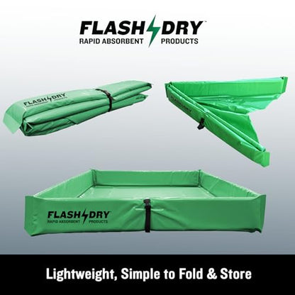 FLASHDRY Portable Spill Containment Berm, Folding Duck Pond, 4'' x 4'' - color: Light Green