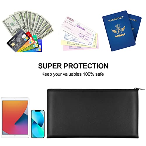 2 Pieces Money Bags with Zipper, 11x6.1 inch Money Pouch, Bank Bag, Cash Bag, Check Wallet, Cosmetics - color: Black, size: 2 Pieces