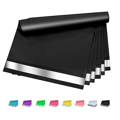 Poly Mailers 12 x 15.5 Inch, 50 Pcs, Black 2.4 Mil Self-Seal Bags - color: Black, size: 12x15.5 Inch 50 Pcs