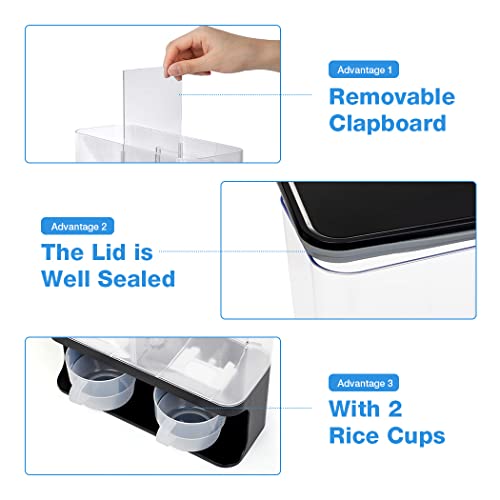 Conworld Laundry Detergent Dispenser, Wall-Mounted Scent Booster Beads Dispenser for Laundry Organizer, Laundry Beads Container, Rice Dispenser, Black - color: D-Black