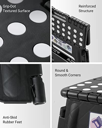 Delxo Folding Step Stool 13 Inch,300 Lbs Step Stool for Adults Black - color: Black, size: 13 Inch