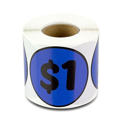 1 Dollar Price Stickers, 2 inch Round, Navy Blue, 300 Labels - color: $1 / Navy, size: 1 Roll