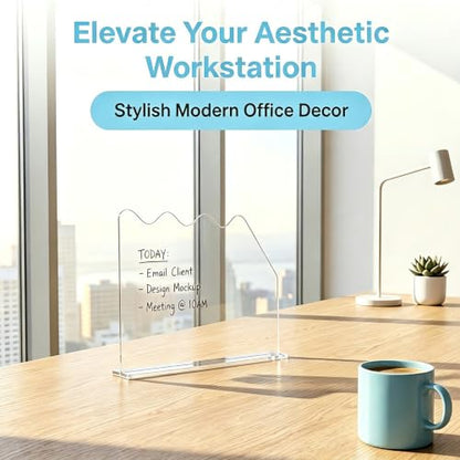 4 Pack Monitor Sticky Note Holder and Computer Memo Board, Clear Desk Stand