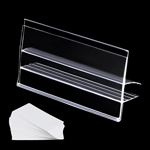 Glass Shelf Label Holders 40 pcs with Inserts fits Fits 3/8" Glass Shelving - size: 10mm ( 40 pcs)