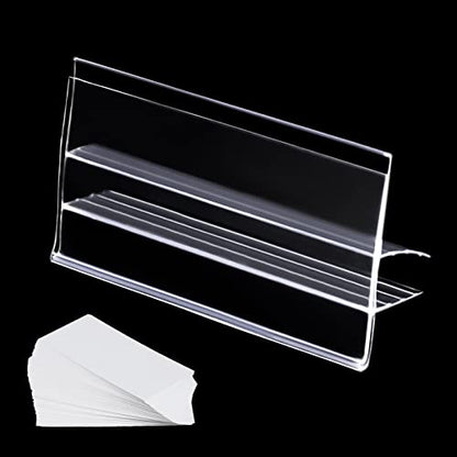 Glass Shelf Label Holders 40 pcs with Inserts fits Fits 3/8" Glass Shelving - size: 10mm ( 40 pcs)