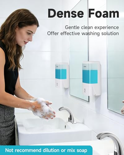 AIKE Foaming Commercial Soap Dispenser,40oz for Bathroom White AK1007F
