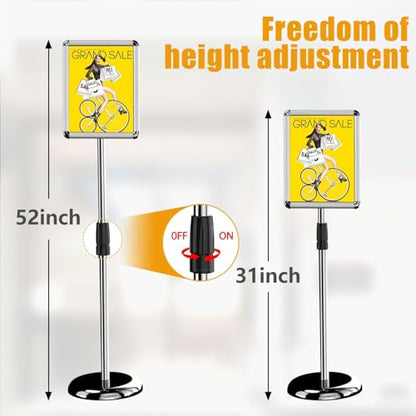 Sign Holder, 8.5x11 Sign Stand for Display 6-Pack Silver - color: Bright Silver, size: 8.5*11 6-Pack