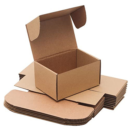 10 Pack Small Shipping Boxes 6x4x3'' Corrugated Small Cardboard Boxes for Shipping, Recyclable Packaging Boxes for Business, Mailer, Gift Packing, Crafts Packing, Jewelry Box, Brown - size: 6 x 4 x 3 inches 10 pack