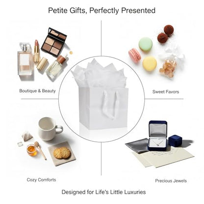 Papertide 12 Pack 6x6x6 inch White Square Gift Bags with Tissue Ppaper - color: White