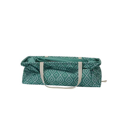 Household Essentials Rectangular Krush Container, All‑Purpose Utility Tote with Diamond Pattern, Teal - color: Teal Geo