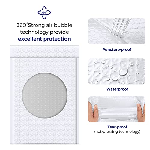 Fuxury 100 Pack Bubble Mailers Bulk 10.5x16" Thick Padded Envelopes - color: White, size: 10.5x16" 100PC