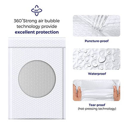 Fuxury White Bubble Mailers 10.5x16" 40 Pack,Padded Envelopes Self Seal - color: White, size: 10.5x16" 40PC