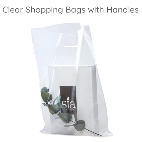 Choice Marts 100 Clear Plastic Bags With Handles 9x12 Merchandise Bags - color: Clear