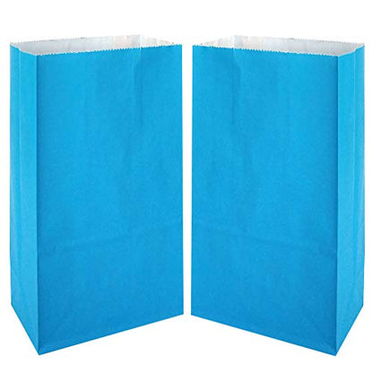 KEYYOOMY Mini Sky Blue Paper Bags Paper Lunch Bags (50 CT, 3.5x2.4x7.1 in) - color: Sky Blue, size: 3.5x2.4x7.1 in - Mini