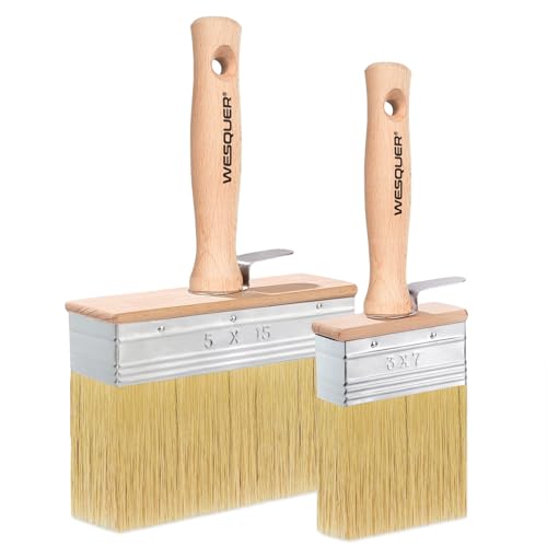 Wesquer Limewash Paint Brush Set 2 Pack Deck Stain Brush