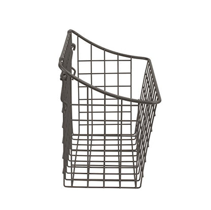 Spectrum Large Wire Basket Pegboard Wall Organizer Metal Pegboard Storage Bin Dual Mounting System for Garage Tools Workshop Supplies Craft Room Organization & Accessories, Industrial Gray