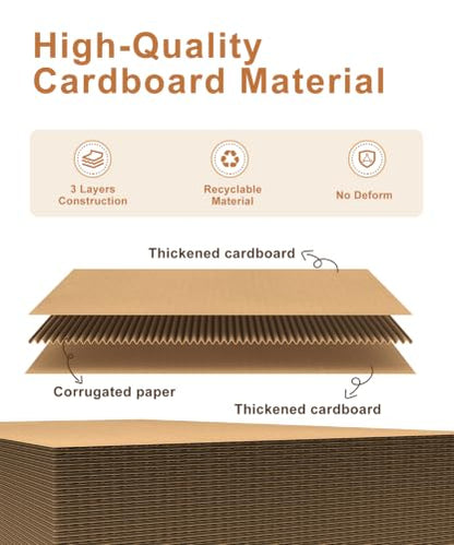 Magicheap 60 Pack Corrugated Cardboard Sheets, 8.5in x 11in
