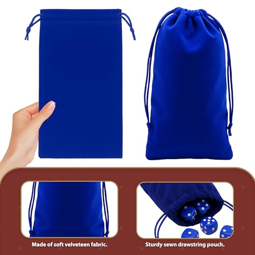Mandala Crafts 8x17 Royal Blue Velvet Drawstring Bags for Shoe Dusting Bags - color: Royal Blue 8X17 Inches, size: 1 Count (Pack of 10)