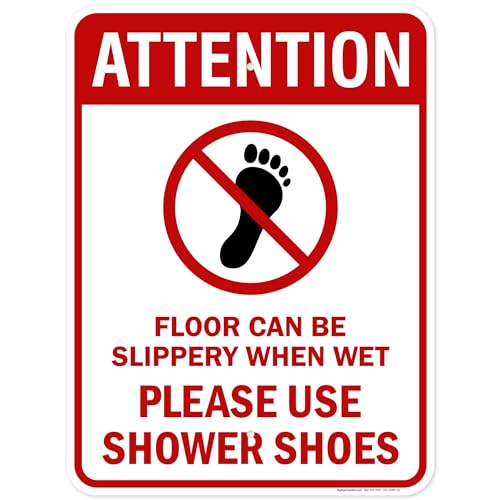 Attention Floor Can Be Slippery When Wet Sign, 18x24 Inches, Rust Free .063 Aluminum, Fade Resistant, Made in USA by My Sign Center - size: 18x24 Aluminum