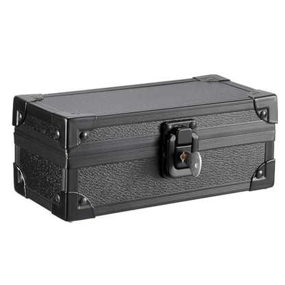Hipiwe Black Lockable Cash Box Aluminium Alloy Money Storage Case with Lock - color: Pure Black, size: Small
